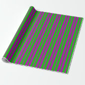 Purple Green Stylish Stripes Pattern Design  ラッピングペーパー (アンロールド)