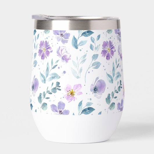 Purple Green Watercolor Wildflower (右面)