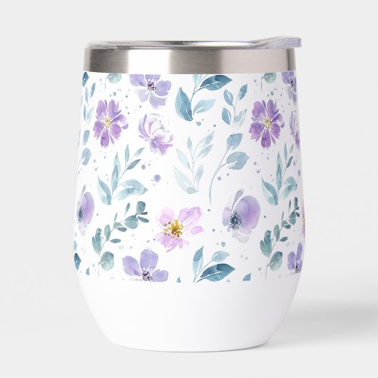 Purple Green Watercolor Wildflower (左面)