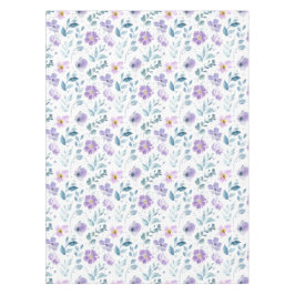 Purple Green Watercolor Wildflower テーブルクロス