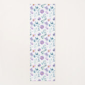Purple Green Watercolor Wildflower ヨガマット (正面)