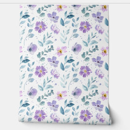 Purple Green Watercolor Wildflower 壁紙