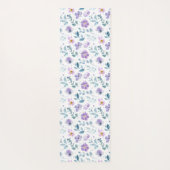 Purple Green Watercolor Wildflower Custom Name ヨガマット (裏面)