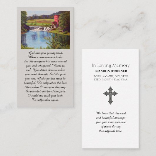 Purple Green Yellow Blue Remembrance Card 名刺 (正面/裏面)