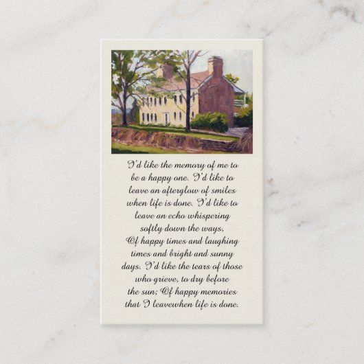 Purple Green Yellow Blue Sympathy Card 名刺 (正面)