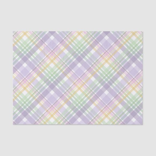 PURPLE GREEN YELLOW EASTER PLAID PATTERN 薄葉紙 (正面)