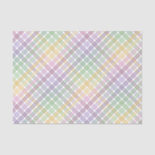 PURPLE GREEN YELLOW EASTER PLAID PATTERN 薄葉紙 (正面)