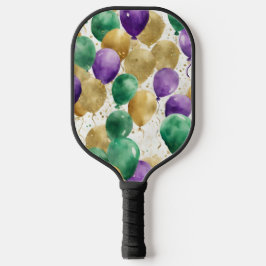 PURPLE GREEN YELLOW MARDI GRAS BALLOONS ピックルボールラケット