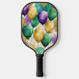 PURPLE GREEN YELLOW MARDI GRAS BALLOONS ピックルボールラケット