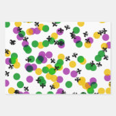 PURPLE GREEN YELLOW MARDI GRAS PATTERNS ラッピングペーパーシート (正面2)
