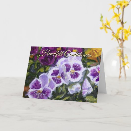 Purple Green Yellow Memorial Remembrance Card カード (黄色い花)