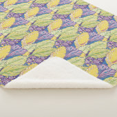 Purple Green Yellow Ornamental Floral Pattern. シェルパブランケット (3/4)