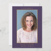 Purple Greenery Photoお祝いof Life Funeral 招待状 (裏面)