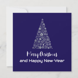 Purple greeting card Merry Christmas New Year tree シーズンカード