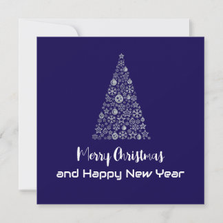 Purple greeting card Merry Christmas New Year tree シーズンカード