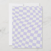 Purple Groovy 70sチェッカーボードベビーシャワー 招待状 (裏面)