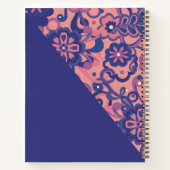 Purple Groovy Psychedelic 60s 70s Floral  ノートブック (裏面)