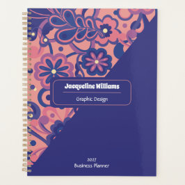 Purple Groovy Psychedelic 60s 70s Floral  プランナー手帳