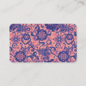 Purple Groovy Psychedelic 60s 70s Floral  名刺 (正面)