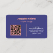 Purple Groovy Psychedelic 60s 70s Floral  名刺 (裏面)