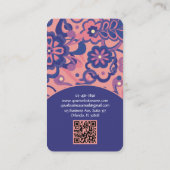 Purple Groovy Psychedelic 60s 70s Floral II 名刺 (裏面)
