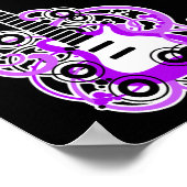 Purple Guitar Rock Star Sweet 16バナーポスター ポスター (角)