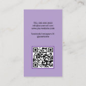 Purple Hair Stylist Cute Scissor & Butterfly Salon 名刺 (裏面)