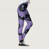 Purple Halloween Leggings with creatures booo レギンス (右)
