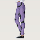 Purple Halloween Leggings with creatures booo レギンス (左)