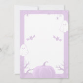 Purple Halloween Monster Baby Shower Design 招待状 (裏面)
