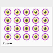 Purple Halloween Quirky Cute Spooky Eyeball ラウンドシール (シート)