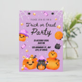 Purple Halloween Trick or Treat Party Invitation 招待状 (スタンド正面)