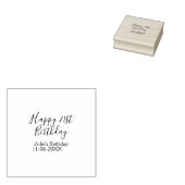 Purple happy 21st birthday name date Keychain ラバースタンプ (押印)