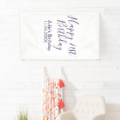 Purple happy 21st birthday name date Keychain 横断幕 (インサイチュ)