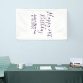 Purple happy 21st birthday name date Keychain 横断幕 (トレードショー)