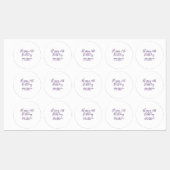 Purple happy 21th birthday name date Keychain ラベル (シート)