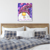 Purple Hat Canvas Printにハッピークリスマス格言 キャンバスプリント (インサイチュ (寝室))
