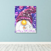 Purple Hat Canvas Printにハッピークリスマス格言 キャンバスプリント (インサイチュ (ウッドフロア))
