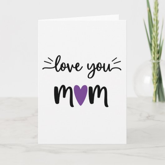 Purple Heart Mom Love You Card カード (正面)