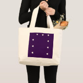 Purple Heart Tote Bag – Minimal Aesthetic Reusable ラージトートバッグ (正面(商品))