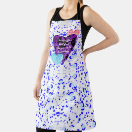 Purple heart vibrant red love エプロン