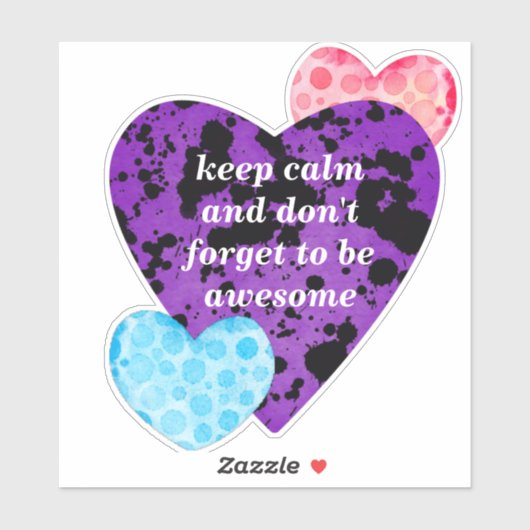 Purple heart vibrant red love シール (シート)