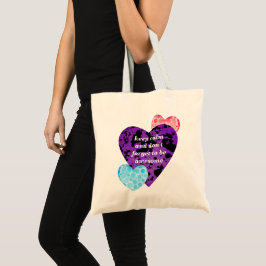 Purple heart vibrant red love トートバッグ