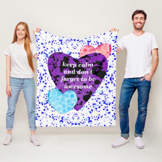 Purple heart vibrant red love フリースブランケット (インサイチュ)