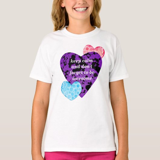 Purple heart vibrant red love tシャツ (正面)