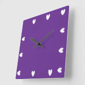 Purple Heart Wall Clock – Minimal Aesthetic Home  スクエア壁時計 (傾斜)