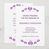 Purple Hearts Design Wedding プログラム (正面/裏面)