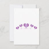 Purple Hearts Design Wedding 出欠カード (裏面)