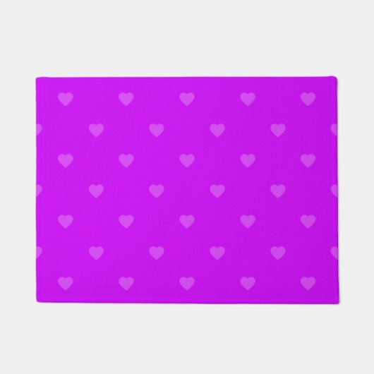 Purple hearts pattern ドアマット (正面)
