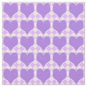 Purple Hearts Pattern ファブリック (クローズアップ)
